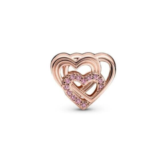 Pandora Moments 14K Rose Gold Plated CZ Heart Fancy Fairy Tale Charm - Picture 1 of 3